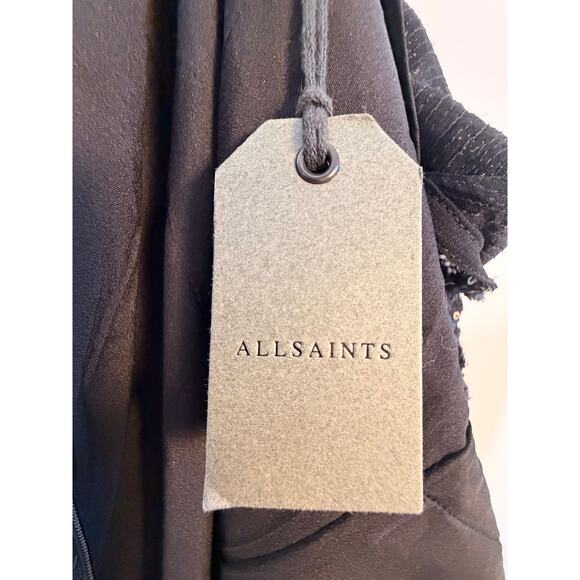 AllSaints Cassis One-Shoulder Sequin Cocktail Dress Black Size 0 NWT - Picture 9 of 11